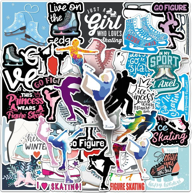 FANLU Skating Aufkleber, Sport Silhouetten, 50-teiliges Set - Bild 1
