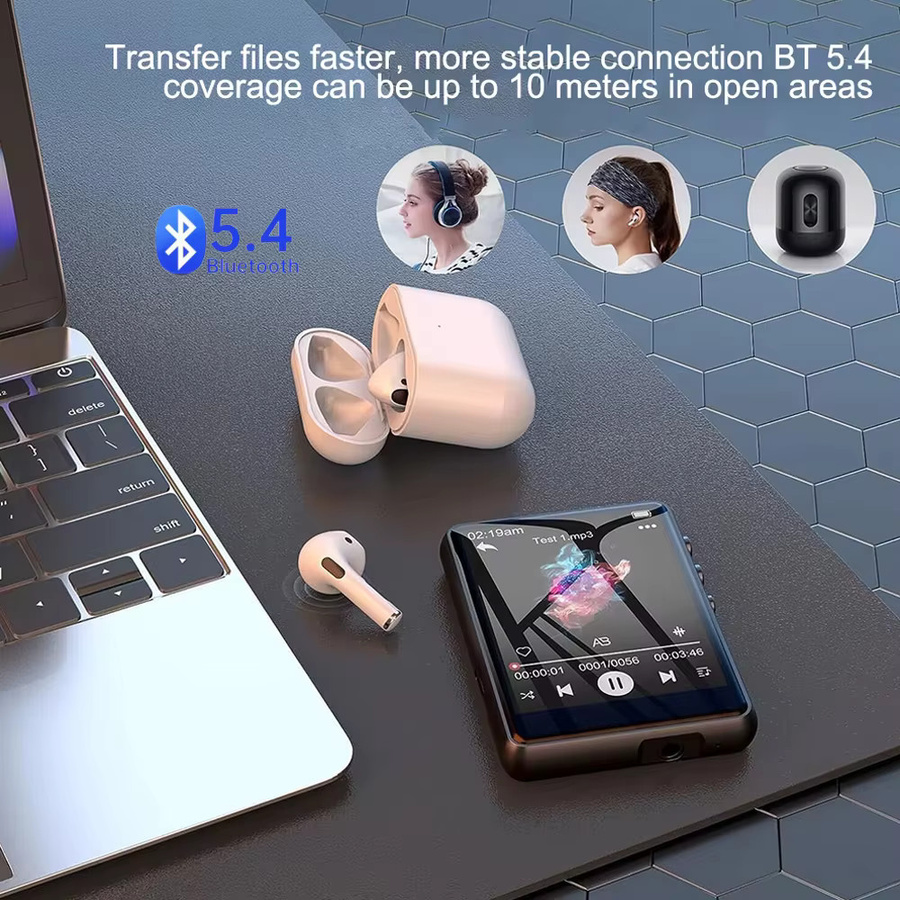 AideeMaster MP3-Player mit Touchscreen, Bluetooth 5.4, 2,4 Zoll Kamera und Hi-Fi Lautsprecher in Schwarz - Bild 3