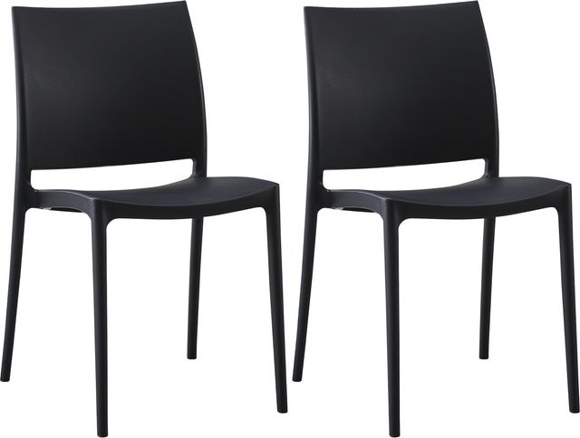 CLP Gartenstühle 2er Set Meton aus Polypropylen, stapelbare Outdoorstühle mit Lehnen, wetterfest und UV-beständig, bis 150 kg belastbar - Bild 1