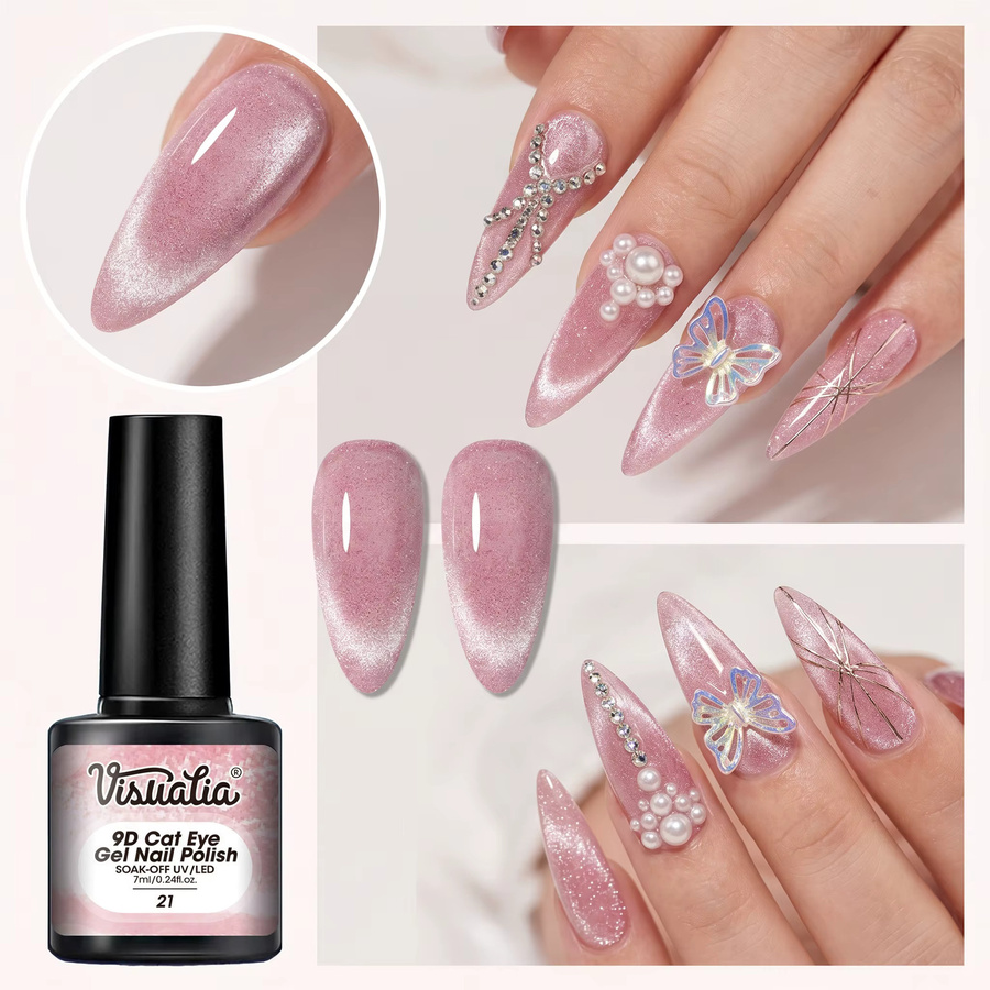 Visuatia Nagellack, Rosafarben, Schimmernd - Bild 3