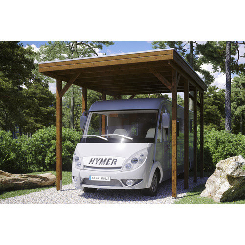 SKANHOLZ Carport Friesland Caravan 1 in Braun mit B/T: 397 x 555 cm und einer Firsthöhe von 371 cm - Bild 2