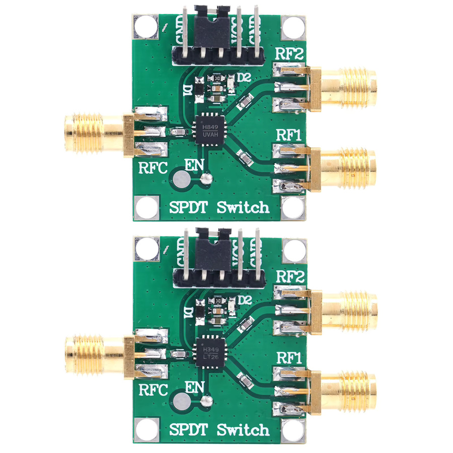 Qiilu HF-Schaltmodul 3-5 V, einpolige Doppelwurfplatine mit 50 Ohm Impedanz und SMA-Schnittstelle, grün - Bild 3