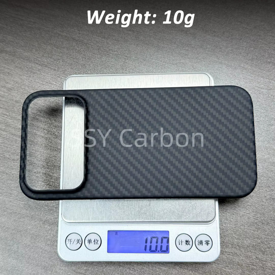 Apple Echtcarbon-Hülle aus Aramidfaser für iPhone 17air, iPhone 17 Pro Max und iPhone 17 Pro in Schwarz, ultra-leicht und ultra-dünn - Bild 2