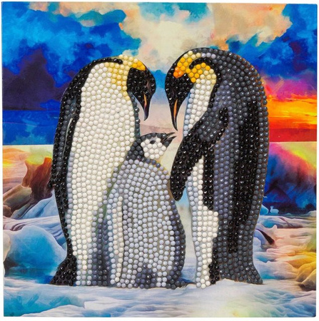 Craft Buddy Crystal Art Card Penguin Family, Diamond Painting