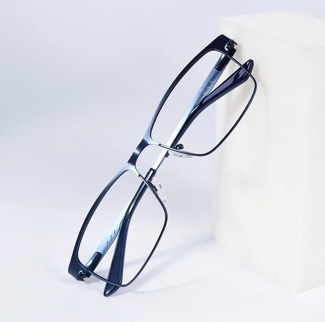 Retro Lesebrille, Vollrand, rectangular, Metal, black, Unisex - Bild 1