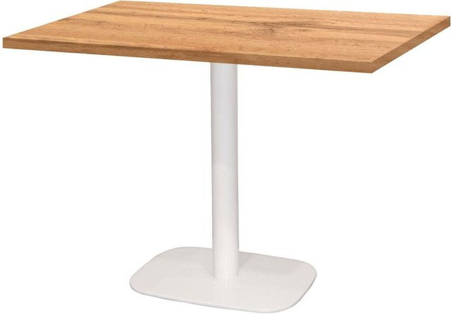 RestooTab Tisch Round rechteckig mit Eiche Platte und weißem Gestell, B/T/H: 120 x 70 x 75 cm - Bild 1