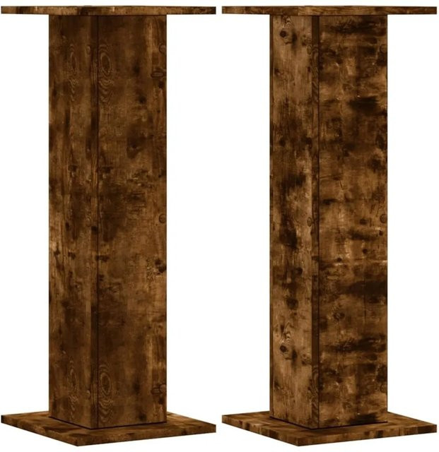 vidaXL Pflanzenständer 2er Set aus geräuchertem Eichen-Holzwerkstoff, Farbe: Braun, B/T/H: 30 x 30 x 80 cm - Bild 1