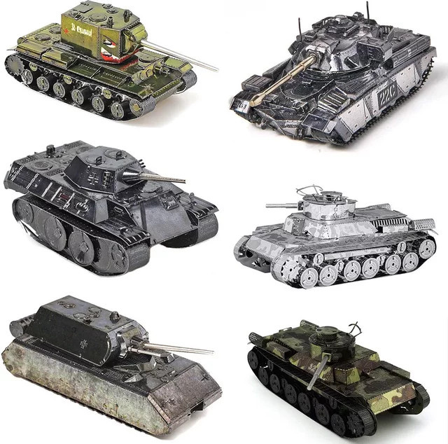 fradoo Mini 3D Metall Puzzle Tank Modell, Metall, Fahrzeuge - Bild 1