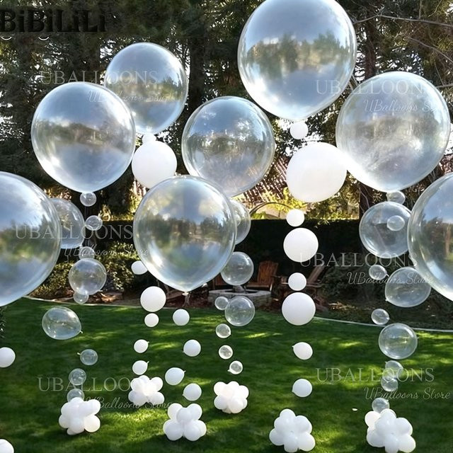 Transparente Latexballons von MicroPlush für Geburtstag, Hochzeit und Party, rund und heliumtauglich - Bild 1
