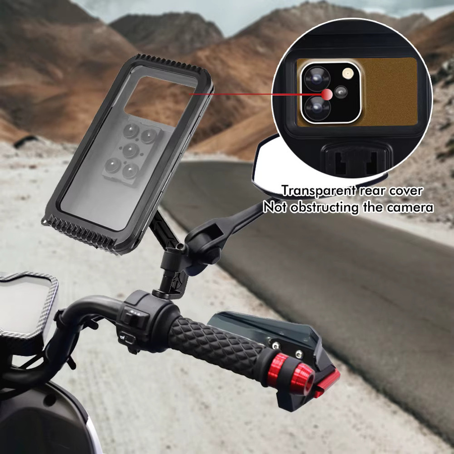 Wasserdichter Telefonhalter für Motorrad, Fahrrad, ATV und Roller in Schwarz und Transparent mit Touchscreen-Funktion aus PET-Material - Bild 5