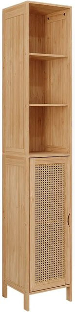 Vicco Badschrank Liora aus Bambus in Beige und Gelb, B/T/H: 30 x 10 x 170 cm - Bild 1