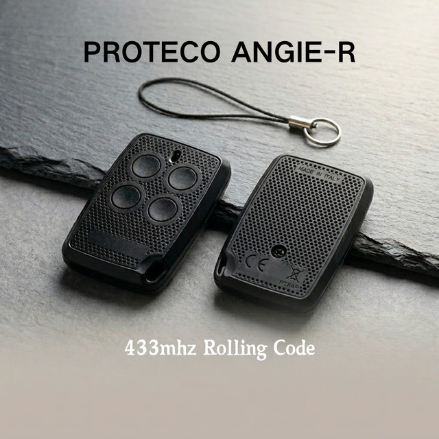 PROTECO ANGIE-R Garagen-Fernbedienung in Schwarz mit 4-Tasten-Rollcode und 433 MHz für Garagentore - Bild 1