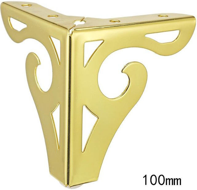 4er Set Hohl geschnitzte Metallmöbelfüße aus Stahl in Chrom, Höhe: 10 bis 12,5 cm - Bild 1