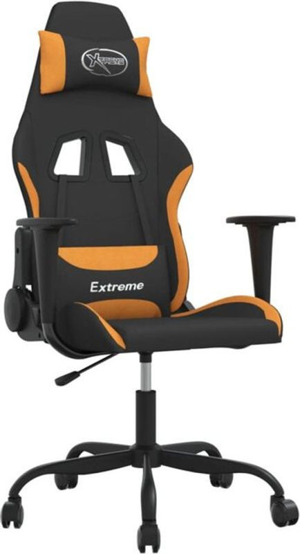 vidaxl Gamingstuhl aus Stoff in Schwarz und Orange - Bild 1