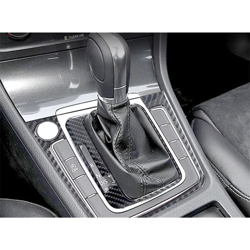 Carbon Fiber Getriebe Schaltschalter Panel und Becherhalter Abdeckung Dekorations-Set für Volkswagen Golf 7 in Schwarz - Bild 2