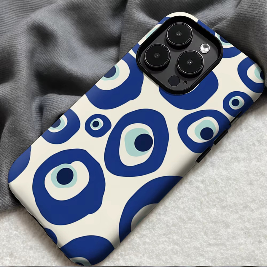 Blue Eye Dot Handyhülle für iPhone 17 16 15 14 13 Pro Max Plus, robuste doppelschichtige Hülle mit Magnetfunktion, Blau - Bild 4