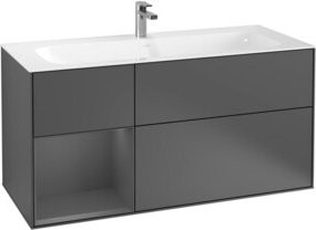 V&B Finion Waschtischunterschrank mit Wandbeleuchtung in Anthrazit, B: 119,6 cm, T: 49,8 cm - Bild 1