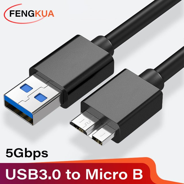 FENGKUABAO USB 3.0 Micro B Kabel in Schwarz für externe Festplatten - Bild 1