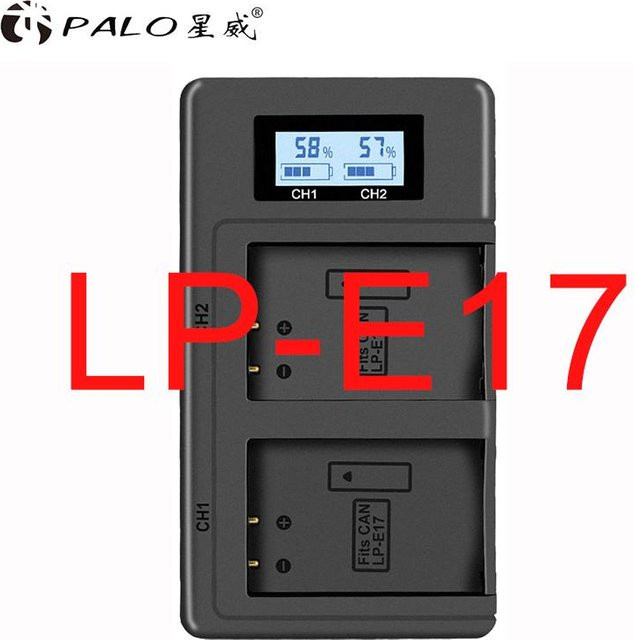 PALO Dual Smart USB Kamera Ladegerät für Canon LP-E5 LP-E6 LP-E8 LP-E10 LP-E12 LP-E17 in Schwarz - Bild 1