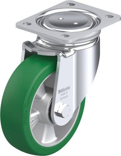 Blickle LUH-ALST 160K Lenkrolle in Grün und Silber mit Stahlgehäuse, Rad-Durchmesser: 160 mm, Tragfähigkeit: 580 kg - Bild 1