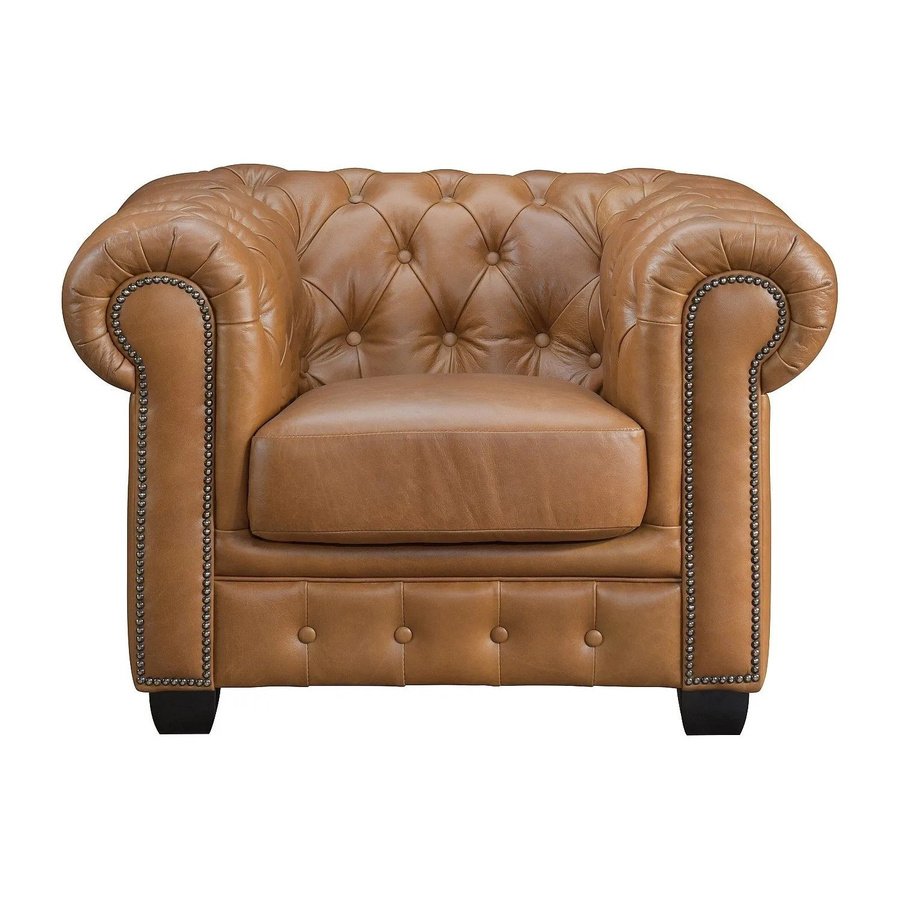Vente-unique Sessel Brenton Chesterfield mit gerader Rückenlehne in Camel Brown, Breite: 105 cm - Bild 2