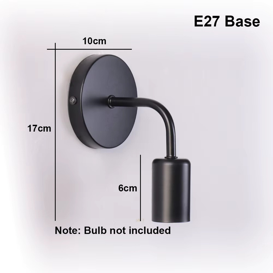2er-Pack PARKSON Nordische Wandleuchte aus Eisen in Schwarz, Moderne Industrielle Wandbeleuchtung mit E27 Fassung für Schlafzimmer und Badezimmer - Bild 2