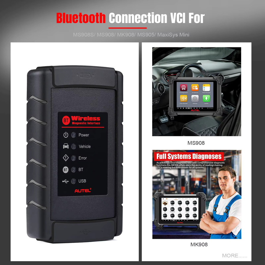 Autel MS908 Decoder Adapter VCI Drahtloses Bluetooth Interface Diagnose Werkzeug in Schwarz für MS908S MS908 MK908 MS905 MaxiSys Mini - Bild 5