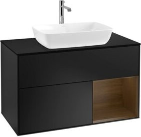 V&B Waschtischunterschrank Finion 100 mit Wandbeleuchtung in Blau Lackiert, B/T/H: 100 x 50,1 x 50,1 cm - Bild 1