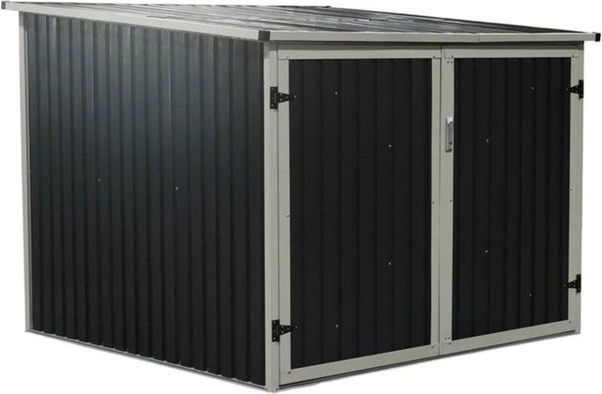 Westmann Fahrradgarage und Unterstand aus Stahl in Anthrazit, B/H/T: 203 x 158 x 200 cm - Bild 2