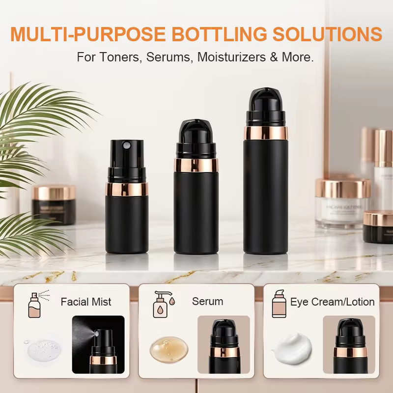 REAROYA Vakuumpumpflasche für Lotion, Schwarz - Bild 4