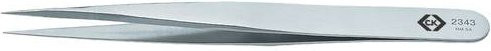 C.K Präzisionspinzette T2343 MM SA Spitz, fein, Silber, Edelstahl, Länge: 130 mm - Bild 1