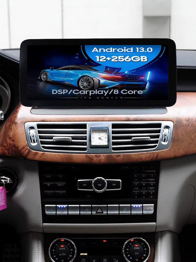 ZWNAV Android Auto Multimedia Player mit GPS und CarPlay für Mercedes-Benz CLS 2009–2015, 12,3 Zoll, Schwarz - Bild 3