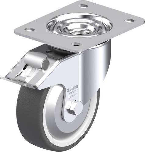 Blickle Lenkrolle LK-POTH 125KA-3-FI-FA mit Feststeller, Rad-Durchmesser: 125 mm, Tragfähigkeit: 350 kg, Farbe: Silber - Bild 1