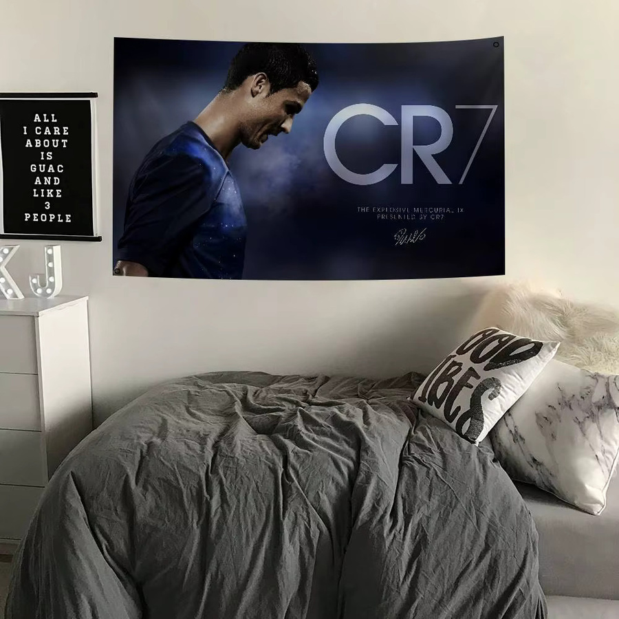 Cristiano Ronaldo CR7 Fußballer Flagge aus Polyester in Blau, B x H: 50 x 70 cm - Bild 4