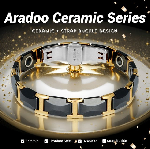 Aradoo Armband, Keramik, Titan Stahlband, Unisex - Bild 1