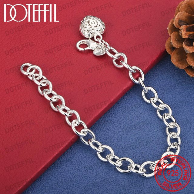 DOTEFFIL Armband 925 Silber, Hohlherz, Damen - Bild 1