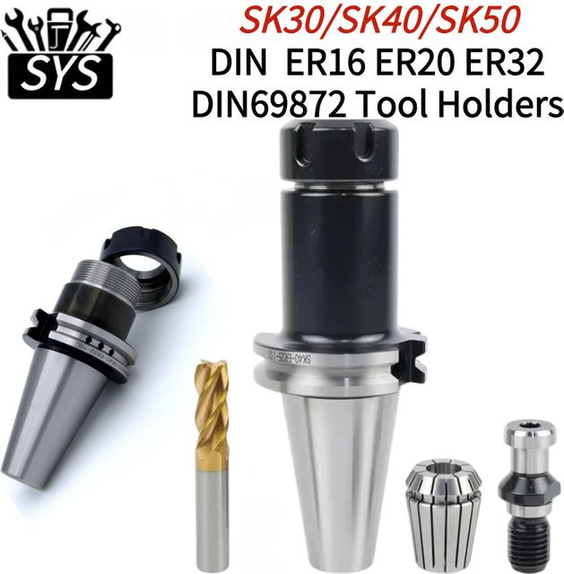 SYS Spannfutter DIN 69871 für CNC Werkzeugmaschinen und Drehmaschinen mit ER32 ER25 ER20 ER16 Aufnahme DIN DAT40 JT40 SK30 SK40 SK50 - Bild 1