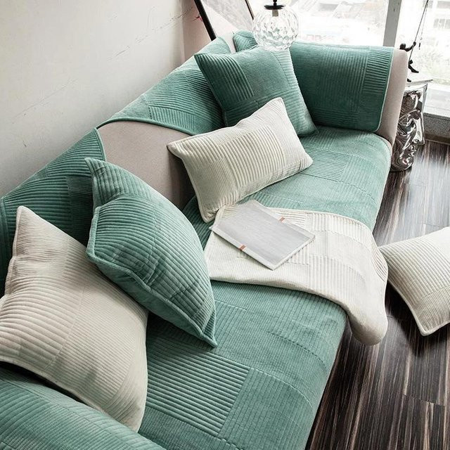 Your Warm Home Sofa Überwurfdecke aus weichem Fleece in Grün, B/B: 90 x 180 cm - Bild 1