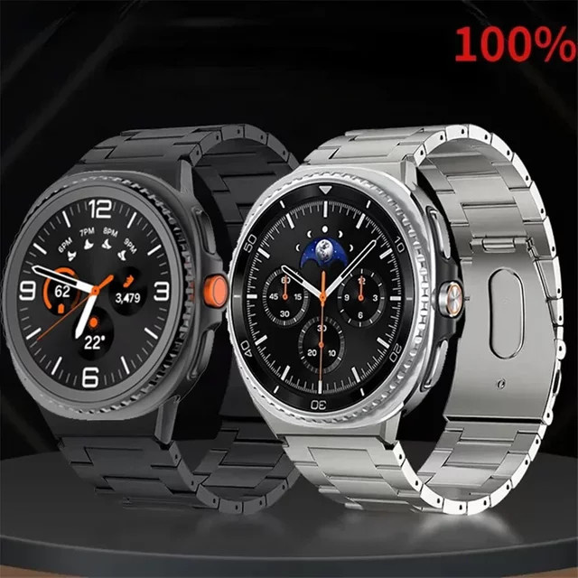 Samsung Uhrenarmband Titan, Edelstahl, Schwarz, Samsung Galaxy Watch Ultra 2022 - Bild 1