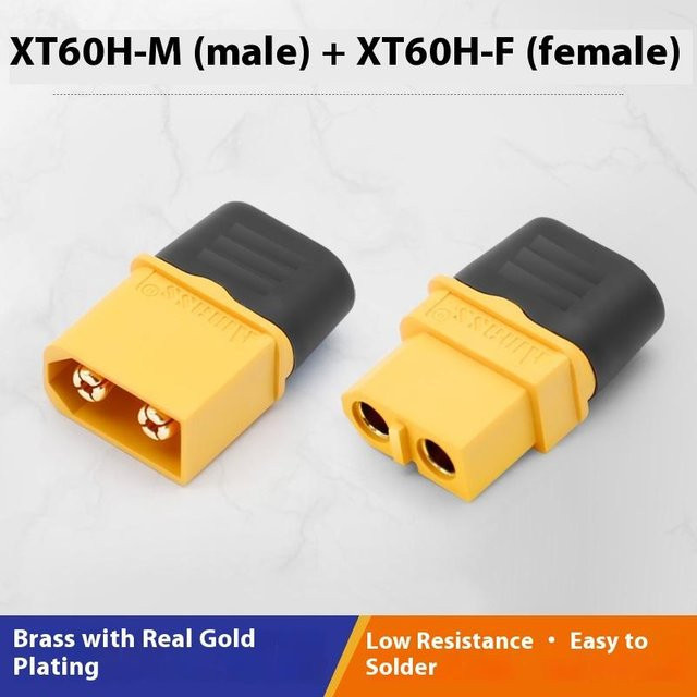 XT60H Männlich Weiblich Rundstecker Set mit Mantel, Gelbe Upgrade Anschlüsse für Lithium-Batterien, RC Flugzeuge und Autos - Bild 1