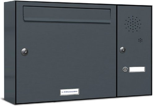 AL Briefkasten Aufputzmontage für 1 Partei in Grau, B/H/T: 153,325 x 34,5 x 11,6 cm - Bild 1