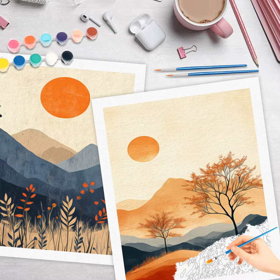 RUOPOTY Diy Ölgemälde nach Zahlen, Landschaft, Kunstbedarf, für Erwachsene - Bild 2