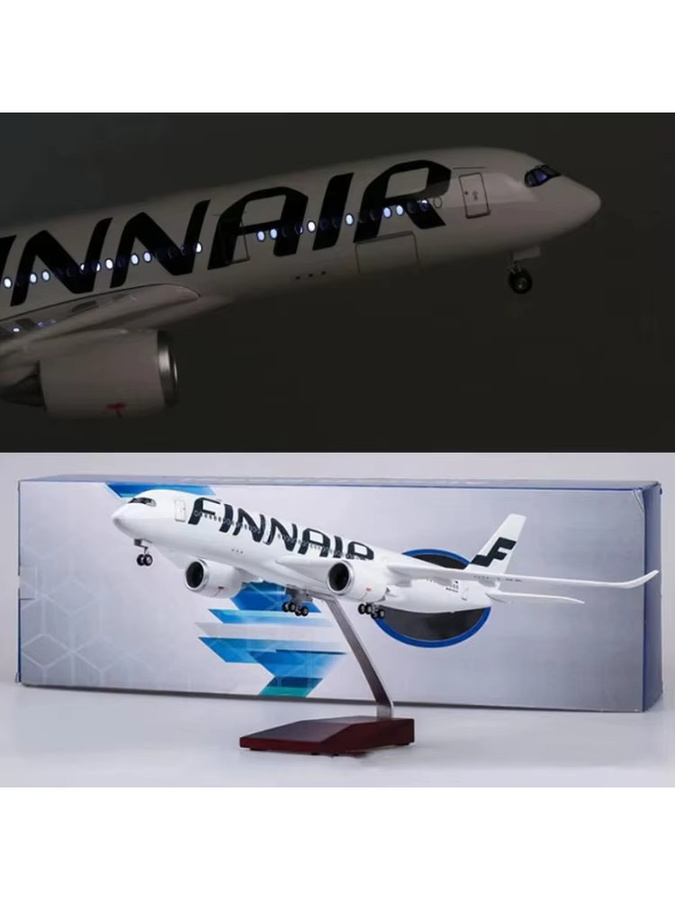 ZOCO Flugzeugmodell A350 Finnair Airways, 1/142 Maßstab, mit Beleuchtung und Rädern, Harz - Bild 4