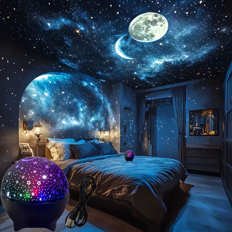 VENUSWING Sternprojektor Nachtlicht mit Mondeffekt und 360 Grad Rotation für Kinder und Schlafzimmer - Bild 2