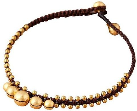 Wucifang Jewelry Fußkettchen Kupfer, Schwarz, Damen, 24cm - Bild 1