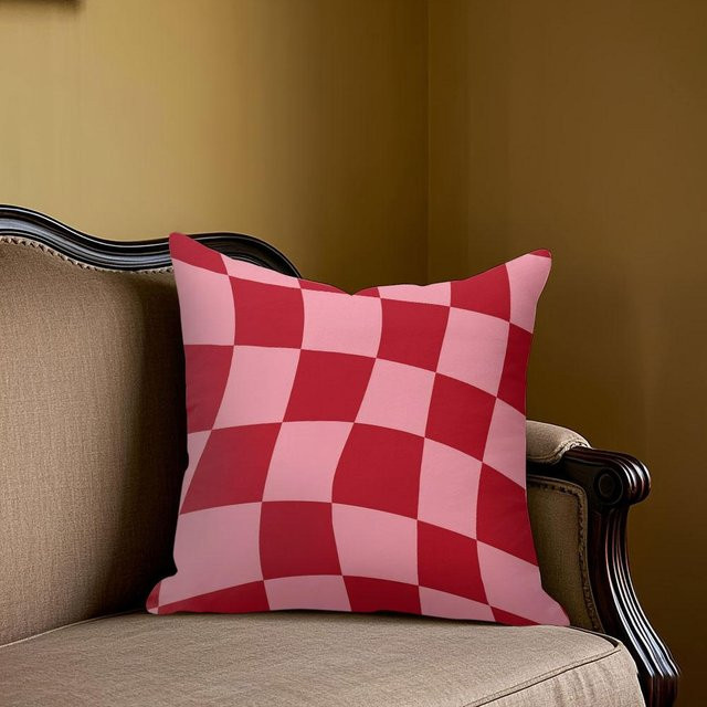 Potdemiel Jacquard Kissenbezug Rosa Karom quadratisch B/B: 50 x 50 cm - Bild 1