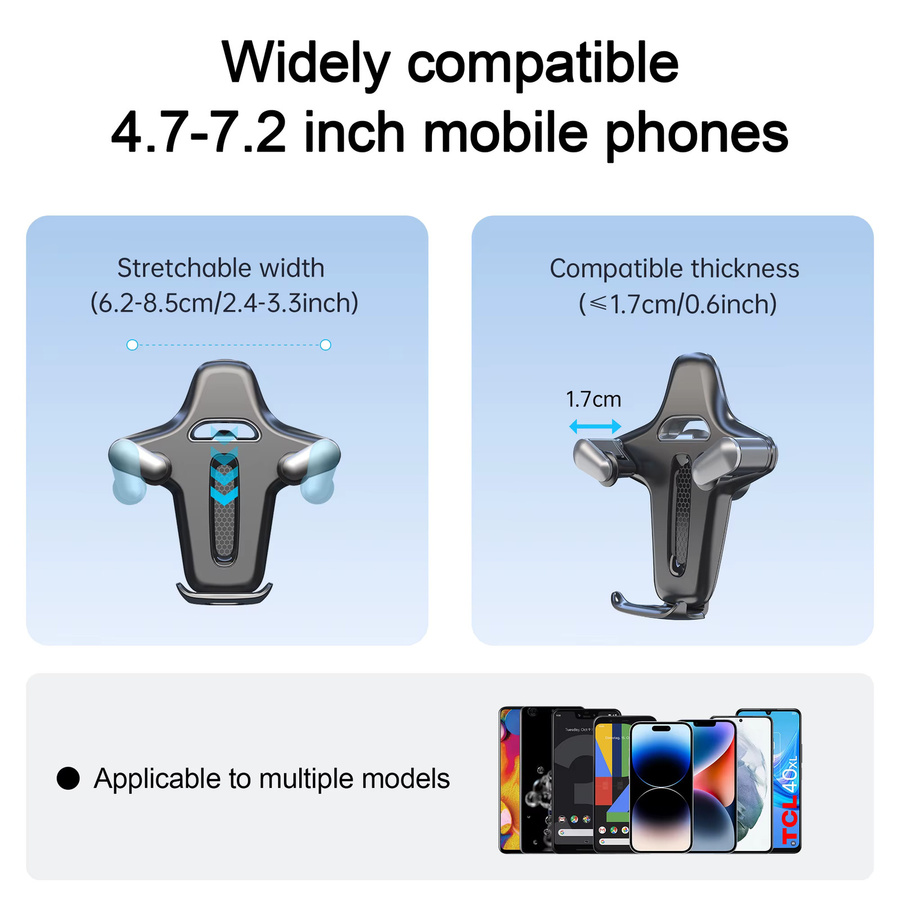 Robuste CD-Schlitz-Handyhalterung mit Einhandbedienung für alle Smartphones in Schwarz oder Lila - Bild 2