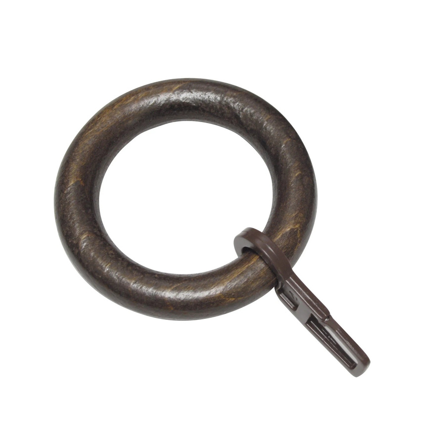 Gardinia Gardinenringe Lugano aus Holz in Kolonial Braun für Ø 28 mm, 10er Pack - Bild 2