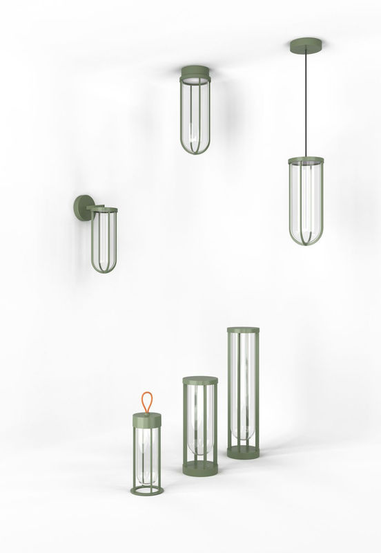 Flos In Vitro Unplugged Akkuleuchte Tischleuchte aus Glas und Aluminium in Grün transparent, dimmbar - Bild 2