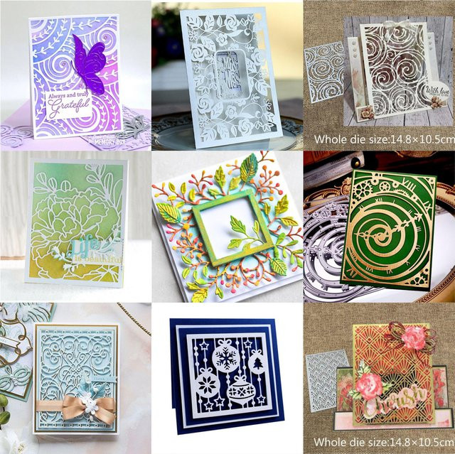Metall-Schablonen Set mit Blumen- und Blättermotiv für Scrapbooking und Papierdekoration - Bild 1